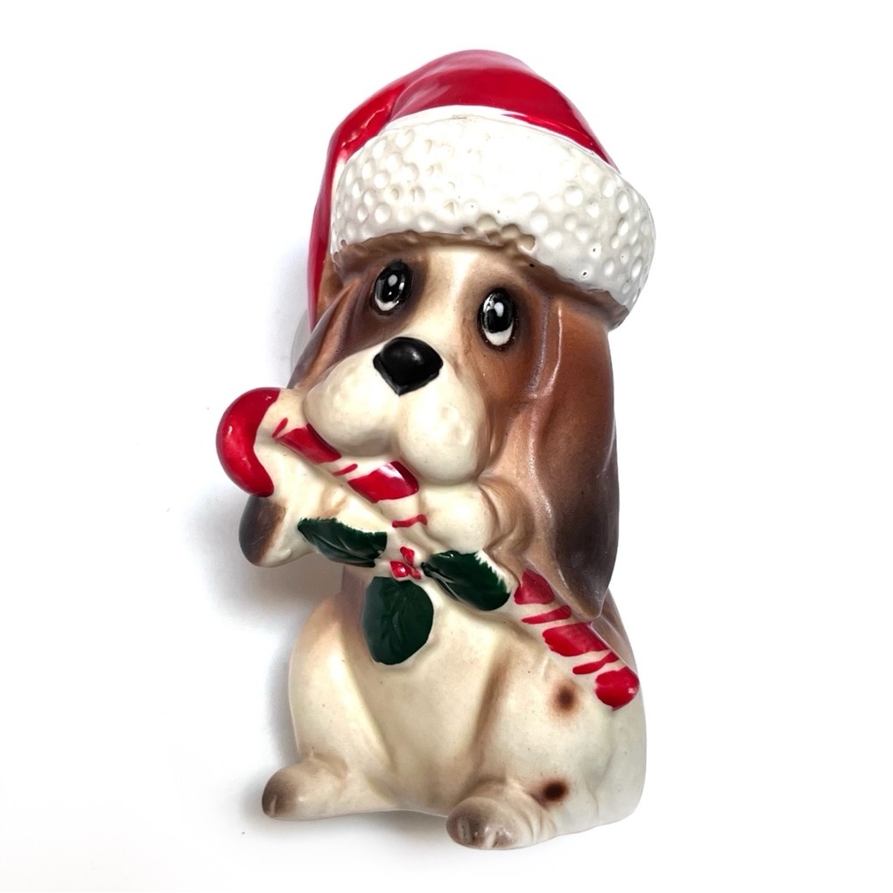Vintage Lefton Christmas Hound Japan